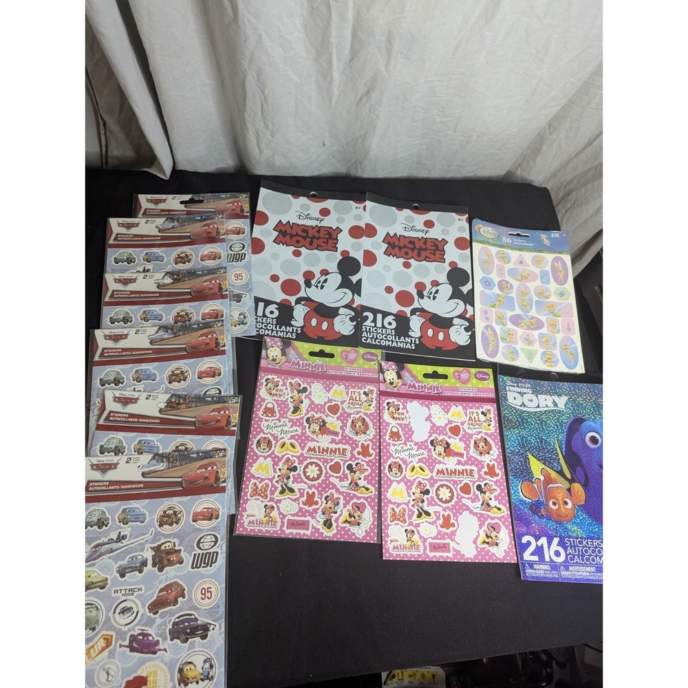 Disney Sticker lot Tinkerbell Cars Minnie Mickey mouse Finding nemo over 700 pc‎